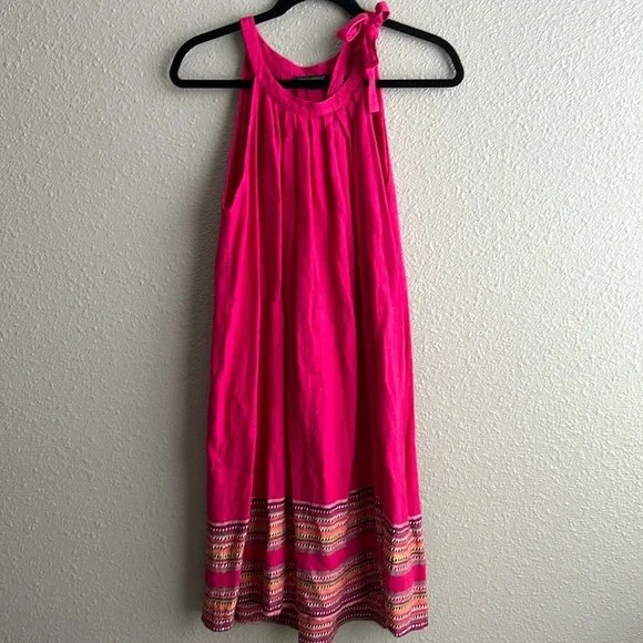 For Cynthia linen high neck side tie shift dress - Picture 1 of 7